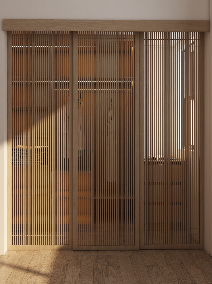 Engineered wood (E0-grade MDF): Affordable, moisture-resistant, and available in wood or paint finishes—great for bathrooms-adjacent bedrooms.
