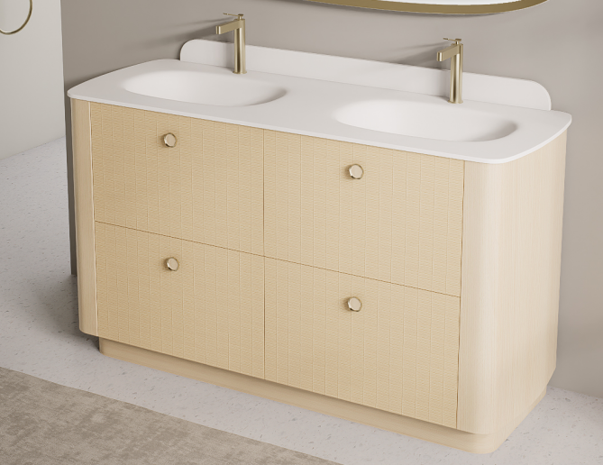 Willow-FL freestanding bathroom cabinet with practical drawer storage