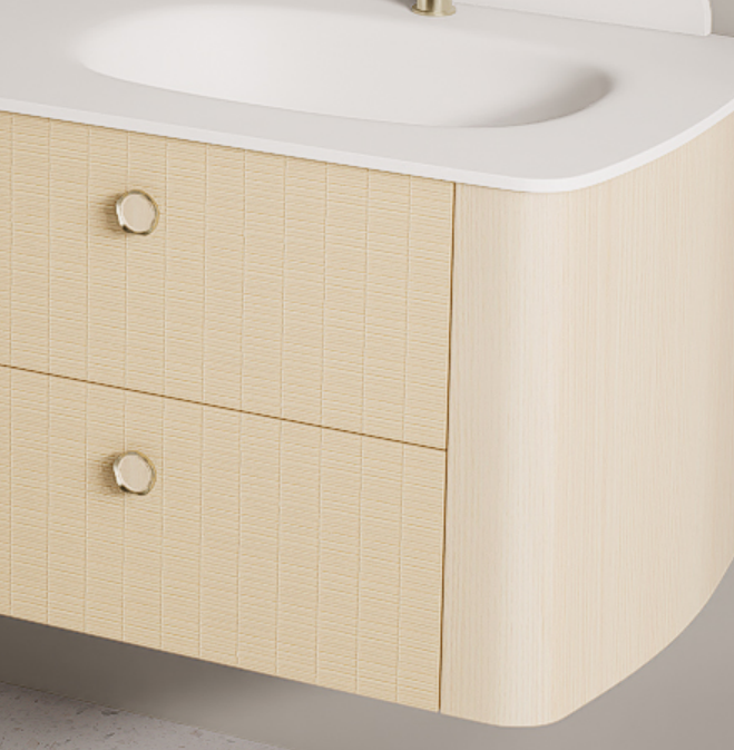 Willow-WH modern bathroom vanity with subtle textured cabinet surface