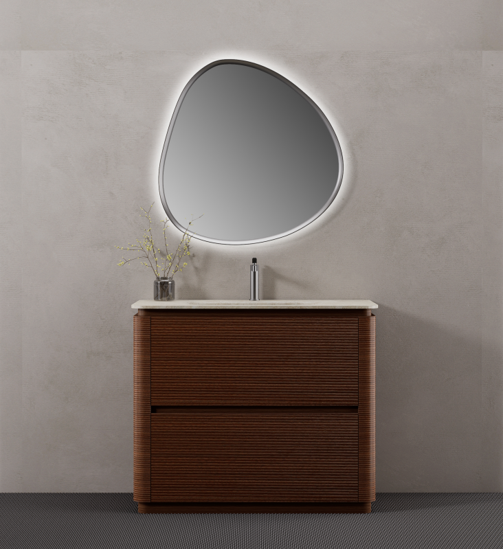 Its soft R60 curved side panels bring a gentle profile to the cabinet
