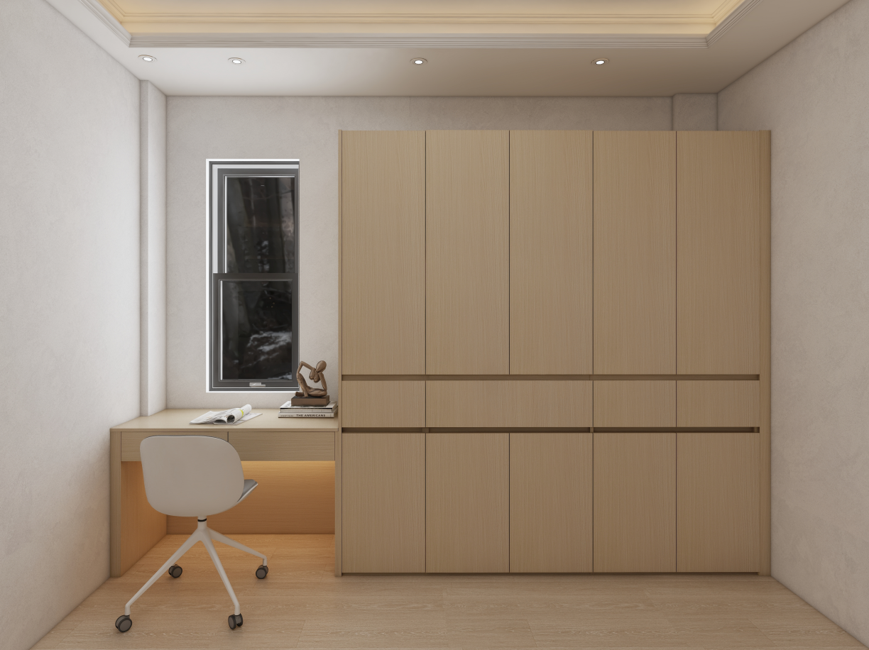 In a recent project for the Johnson family, we transformed their bedroom with the installation of three stunning wardrobes that perfectly complemented their modern aesthetic. The first wardrobe, measuring 3655mm in width, 600mm in depth, and 2400mm in height, served as the centerpiece of the room, providing ample storage while enhancing the overall elegance of the space. Flanking it were two additional cabinets for bedroom, each measuring 1800mm by 600mm by 2400mm, which offered seamless functionality and style.