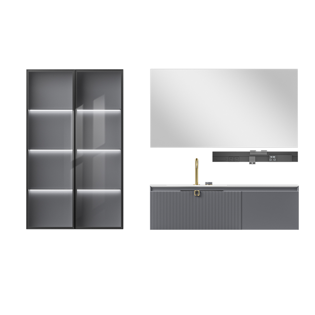 The built-in lights offer adjustable brightness, allowing you to customize the ambiance to suit your needs, whether you’re prepping for a big night out or enjoying a relaxing morning routine. The beautiful finish and chic lines make this bathroom cabinet with sink a focal point in your space.