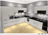 Waterproof plywood high glossy white kitchen cabinet - high glossy white series