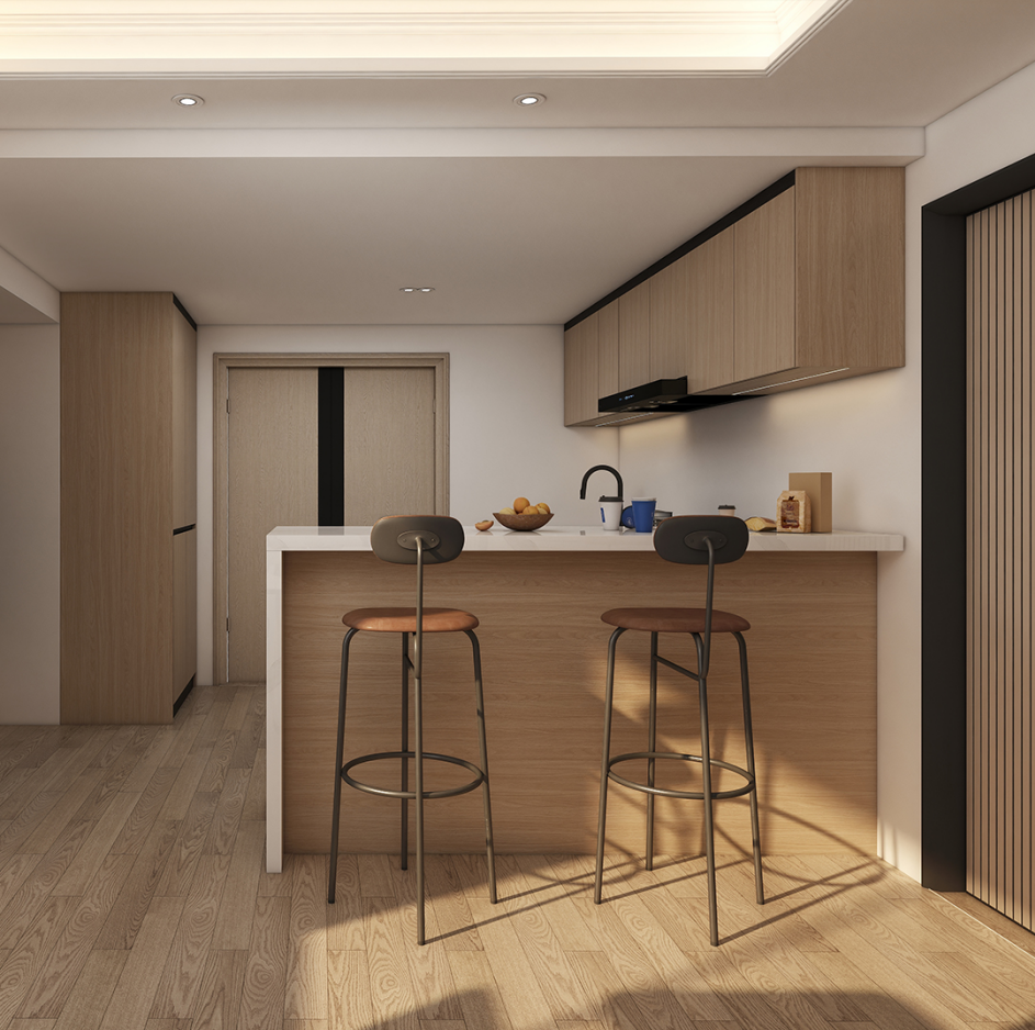 we incorporated smart kitchen storage solutions and kitchen cabinet organizers, ensuring that everything from pots and pans to utensils was easily accessible.