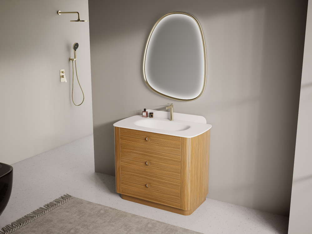 Willow-FL freestanding bathroom cabinet with practical drawer storage