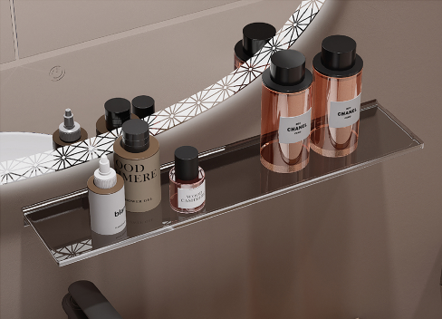 Designed as a bathroom storage shelf, it provides a stylish way to keep your essentials within reach. The aluminum frame ensures durability, while the acrylic shelves offer a modern touch that complements any decor. This cabinet is ideal for those seeking efficient bathroom shelf storage without compromising style.