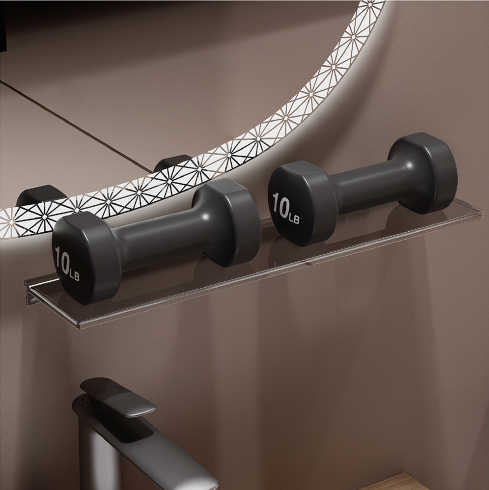 Designed as a bathroom storage shelf, it provides a stylish way to keep your essentials within reach. The aluminum frame ensures durability, while the acrylic shelves offer a modern touch that complements any decor. This cabinet is ideal for those seeking efficient bathroom shelf storage without compromising style.