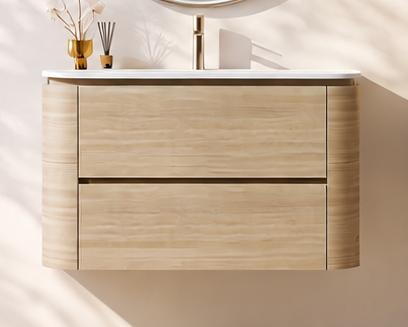VENUS-WH floating wall mounted bathroom vanity in a modern bathroom