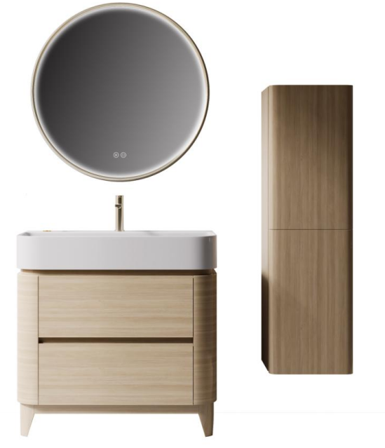 VENUS freestanding bathroom vanity with tapered solid wood legs