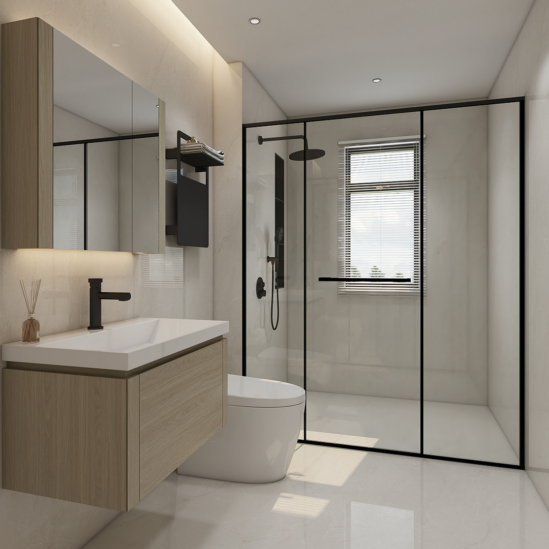 Introducing our Minimalist wood grain color wall mounted bathroom cabinet, a sleek and stylish addition to any bathroom. This exquisite piece features a medicine cabinet with mirror, offering both functionality and elegance. The single bathroom vanity with sink provides a convenient and practical solution for daily grooming routines. The wall mounted bathroom vanity design not only saves space but also adds a modern touch to your bathroom decor. Our high-quality bathroom medicine cabinet with mirror ensures that all your essentials are neatly stored and easily accessible. As a leading bathroom cabinet wholesale supplier, we are pleased to offer this stunning piece at a great value. Don't miss out on our exclusive bathroom cabinets for sale and elevate your bathroom with the Minimalist wood grain color wall mounted bathroom cabinet today.