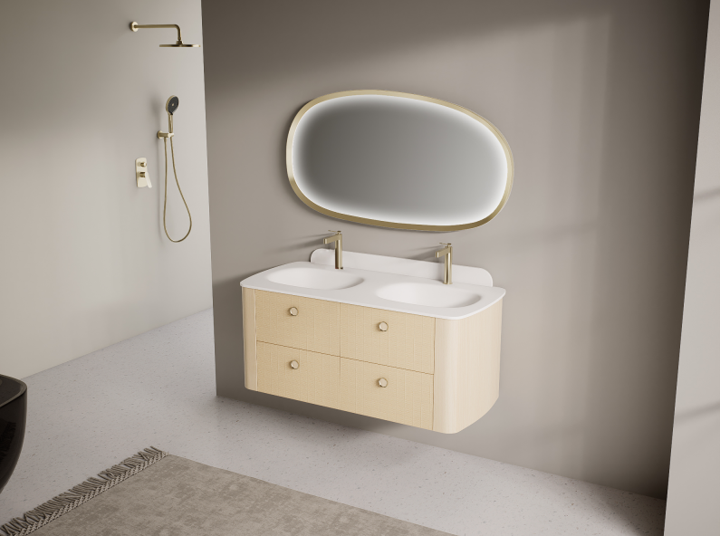 Willow-WH wall mounted bathroom vanity in multiple sizes for modern bathroom layouts
