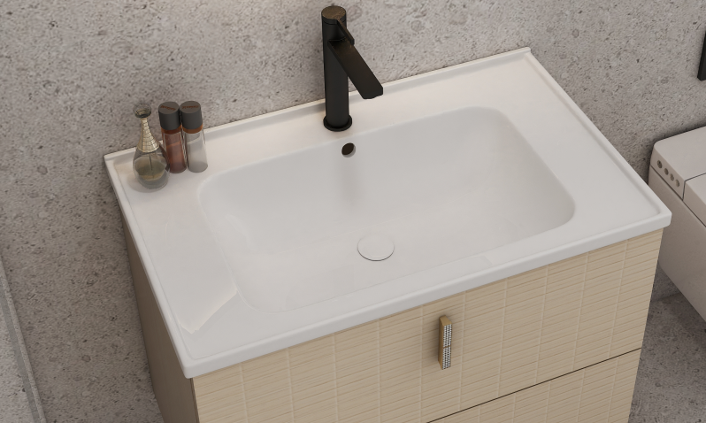 The integrated basin also reduces joints between the countertop and sink, helping simplify routine cleaning.