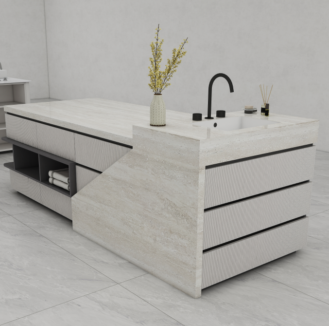 This Combination Cabinet seamlessly marries minimalist design with tactile sophistication. Crafted for kitchen cabinets, it’s an ideal choice for those seeking stylish kitchen storage solutions.