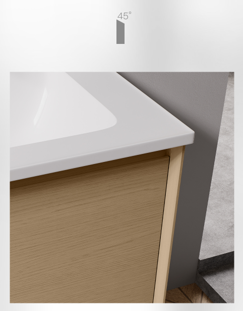 The real sense of luxury is often hidden in millimeter-level restraint. The series adopts hidden door panel handles and integrates the opening ceremony into the cabinet structure with a 45° bevel cutting process. With the touch of fingertips, the smooth opening and closing trajectory is silent, eliminating the sense of separation of traditional raised handles.