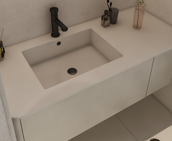 A sintered stone seamless basin is made of sintered stone (from natural stone and inorganic clay sintered under high temp and pressure), with a seamless design integrating the basin and countertop. Its advantages are aesthetic appeal fitting various styles, high durability (wear, scratch, heat, and stain - resistant), easy cleaning, reduced bacteria growth due to the seamless structure, low water absorption, and good load - bearing capacity.