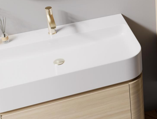 VENUS modern bathroom vanity with integrated ceramic or Corian basin