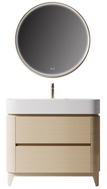 VENUS modern bathroom vanity with integrated ceramic basin and wide countertop