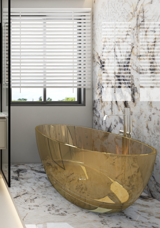 Acrylic bathtub with smooth surface and lightweight construction for everyday use