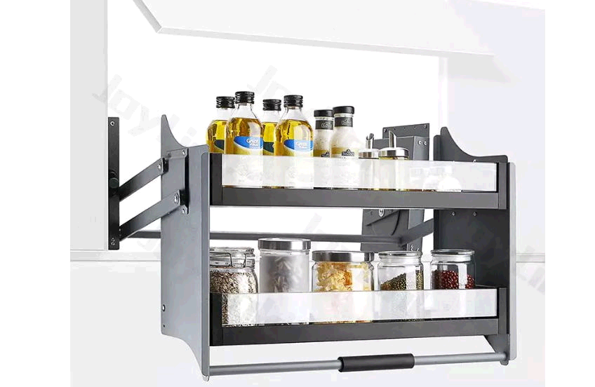 Wall-hung cabinet lift, aluminum alloy glass basket for 800mm wall hung cabinet.