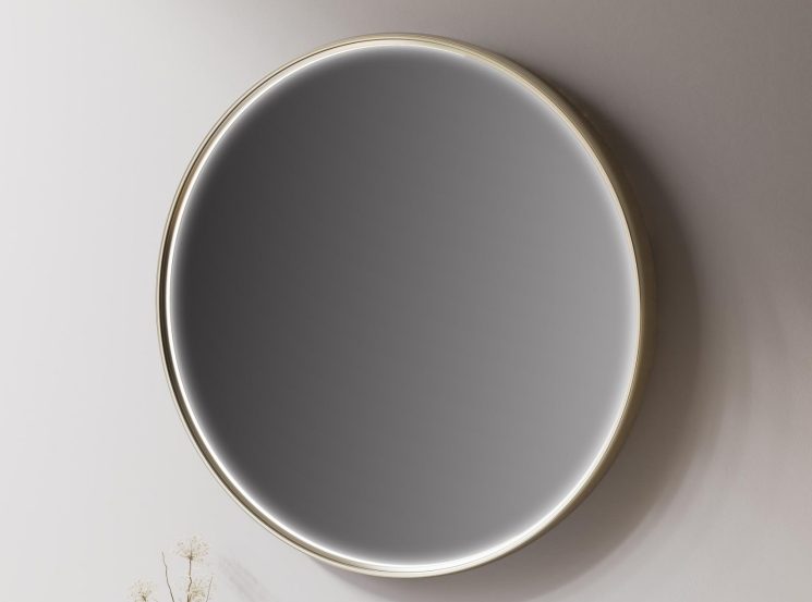 VENUS freestanding bathroom vanity with mirror and round LED smart lighting