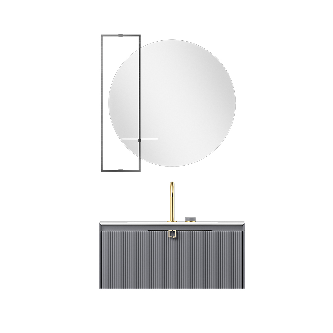 The built-in lights offer adjustable brightness, allowing you to customize the ambiance to suit your needs, whether you’re prepping for a big night out or enjoying a relaxing morning routine. The beautiful finish and chic lines make this bathroom cabinet with sink a focal point in your space.