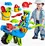 Beach Play Cart Beach Toys Complete Sand Toys Set Beach Trolley with Bucket Animal Molds Outdoor Water Toys for Kids