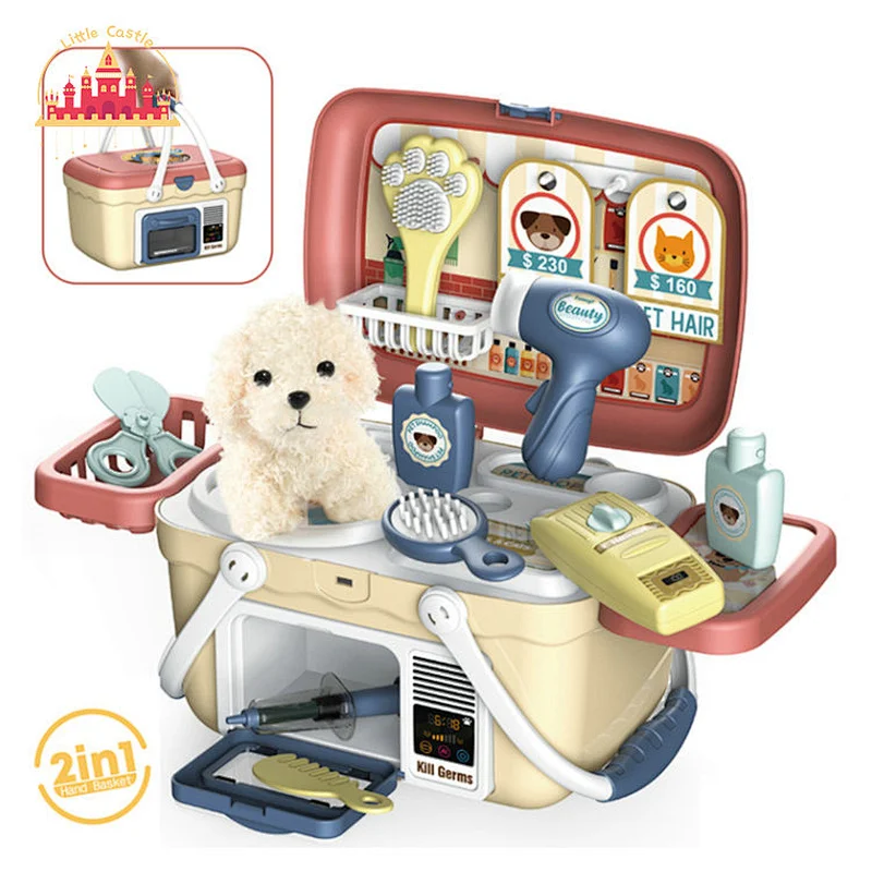 Premium Quality Play Set Plastic DIY Pet Care Shop Toy with Cute Plush Dog SL10D031