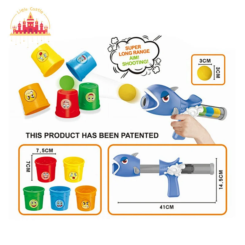 Soft Bullet Ball Gun Game Plastic Animal Shooting Gun Toy WIth Stacked cup For Kids SL01A014