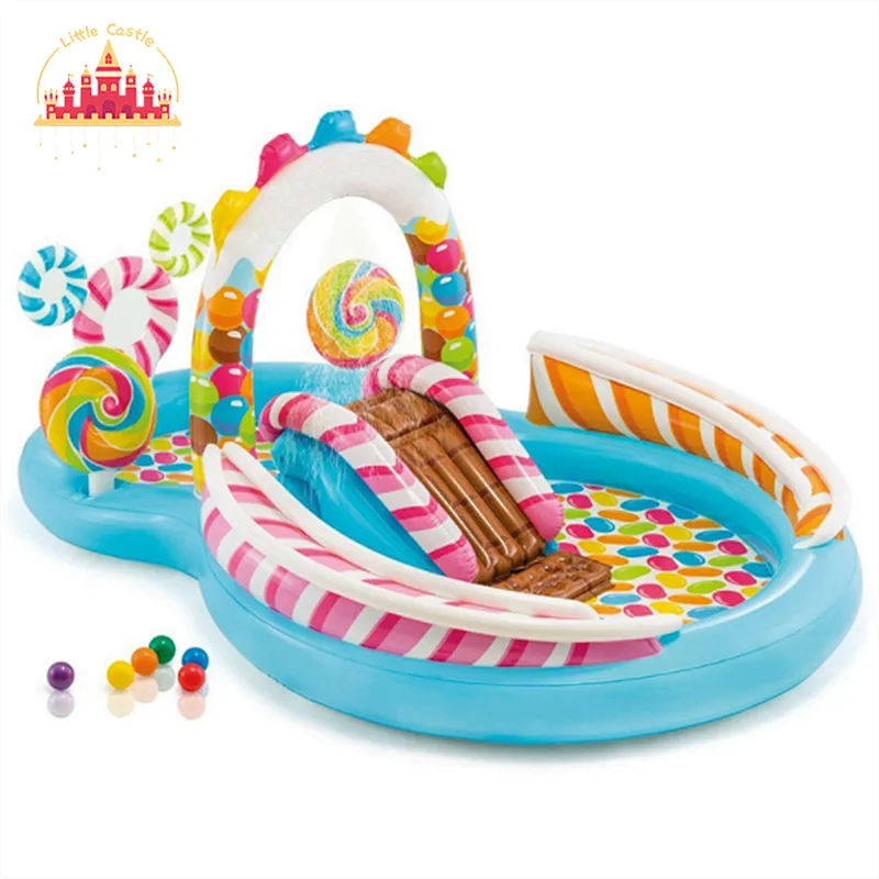 New Style Cartoon Kids Water Spray Dinosaur Park Pool With Slide P21A002