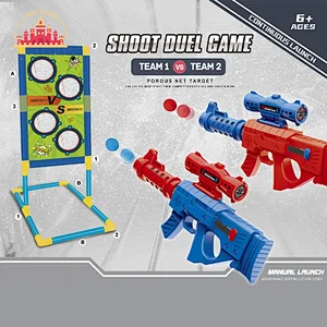 Shooting Game Set Toy 2 Ball Bullet Gun Toy With Standing Shooting Target For PK SL01A043