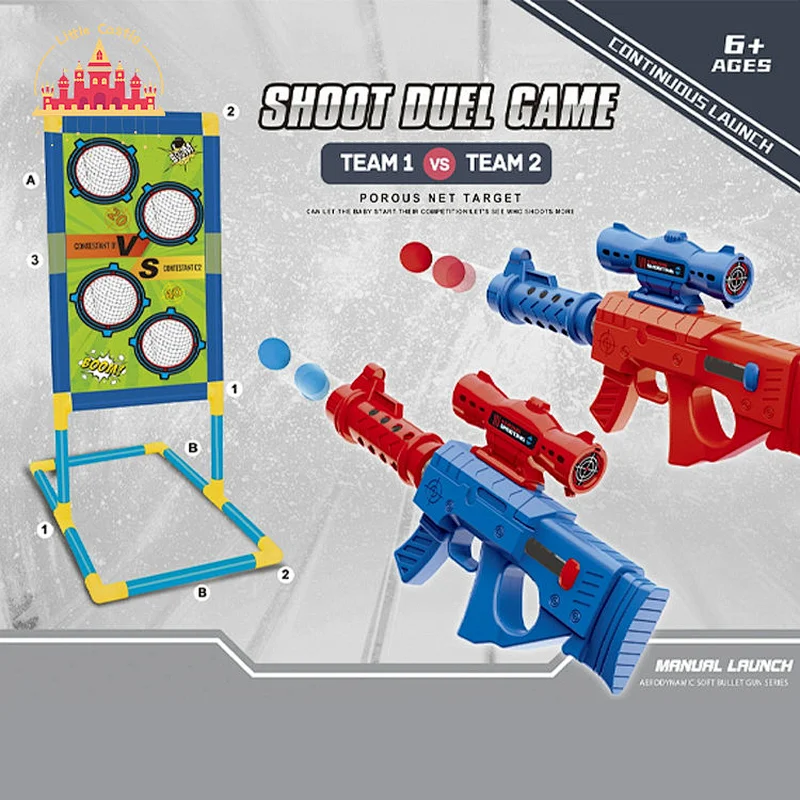 Shooting Game Set Toy 2 Ball Bullet Gun Toy With Standing Shooting Target For PK SL01A043