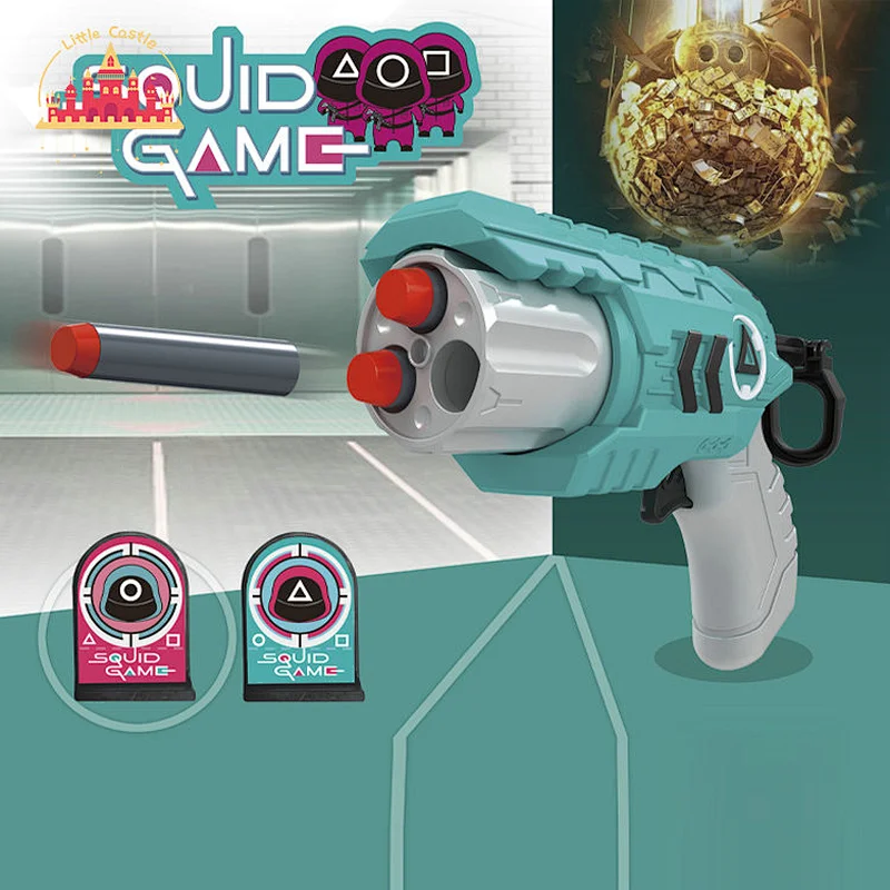 New Arrival Dinosaur Theme Plastic Double BarrelSoft Bullet Shooting Gun Toy For Kids SL01A044