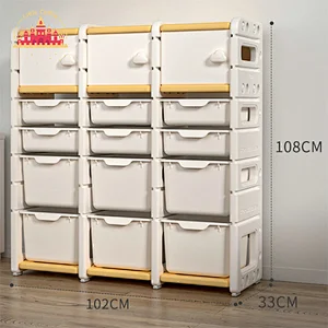 High Quality 7 Diffrent Size Plastic Toronto Grey Kids Storage Cabinet SL08C007