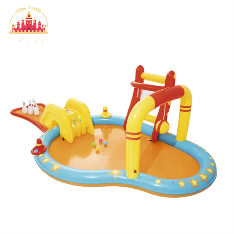 Wholesale Inflatable Blue Shark Swimming Pool Baby Swimming Float with Sunshade P21A040