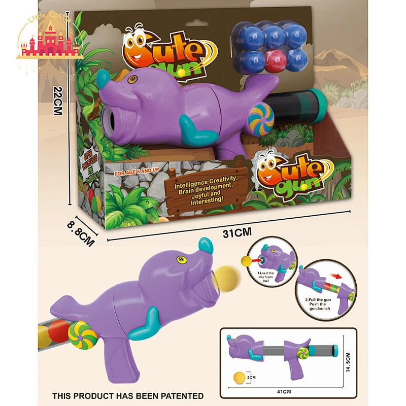 2022 Hot Selling Plastic 11 Pieces EVA Balls Animal Shooting Gun Toy For Kids SL01A029