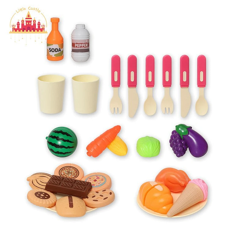 Hot Sale Pretend Play Simulation Food And Tableware Toy Kitchen Set Toy For Kids SL10D442
