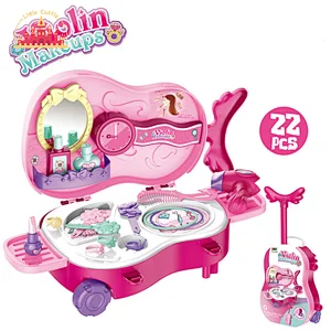 Educational Plastic Violin Make Up Toy Girls Pretend Play Game Cosmetic Accordion Trolley Case SL10D108