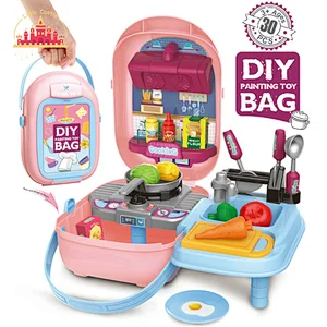 25pcs beautiful toy portable box plastic hairdressing box toy for girls SL10D076
