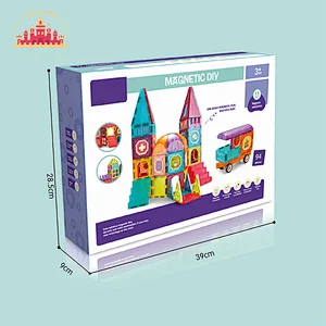 High Quality 94 Pcs Castle Magnetic Color Windows Puzzle Building Block Toys For Kids SL13E004