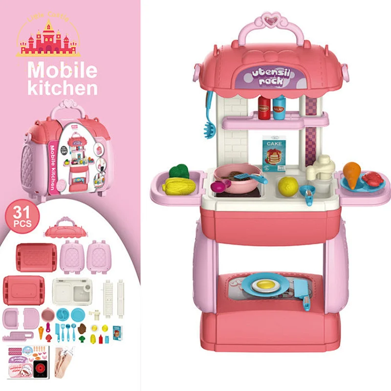 Popular 3in1 Multifunction Plastic Mobile Kitchen Set Toy For Kids SL10D041