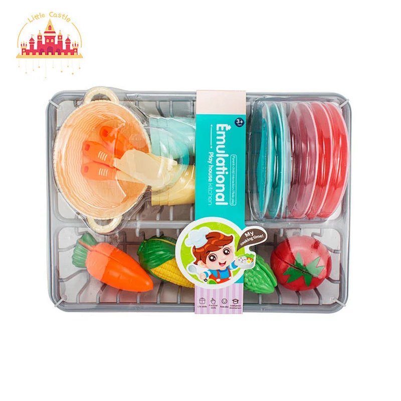 New style plastic kitchen pretend toy vegetable basket for kids SL10D378