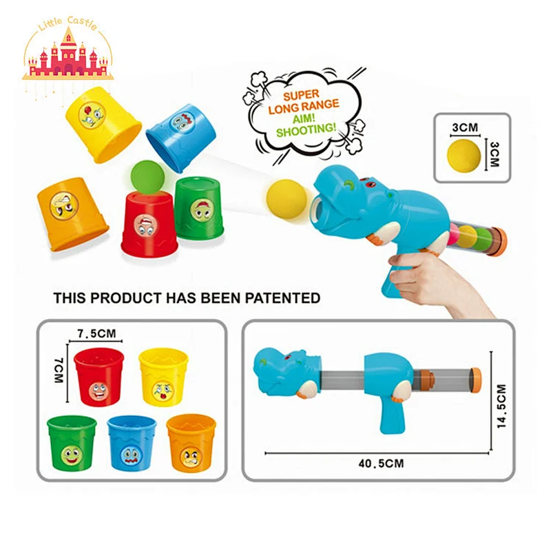 Soft Bullet Ball Gun Game Plastic Animal Shooting Gun Toy WIth Stacked cup For Kids SL01A014
