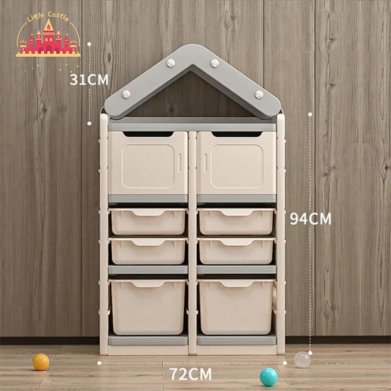 Wholesale House Shape Plastic Kids Furniture Toy Organizer Kids Storage Cabinet SL08C016