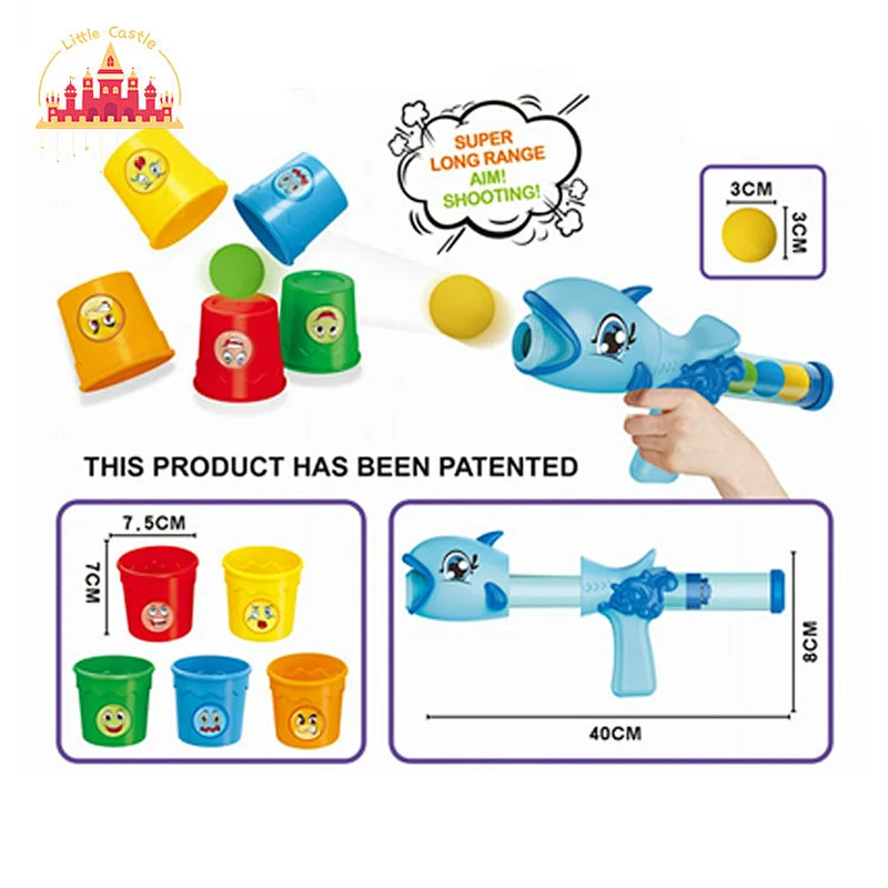 Soft Bullet Ball Gun Game Plastic Animal Shooting Gun Toy WIth Stacked cup For Kids SL01A014