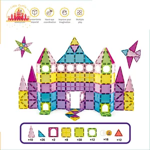 High Quality 94 Pcs Castle Magnetic Color Windows Puzzle Building Block Toys For Kids SL13E004