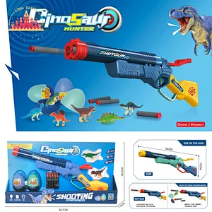 New Arrival Dinosaur Theme Plastic Double BarrelSoft Bullet Shooting Gun Toy For Kids SL01A044
