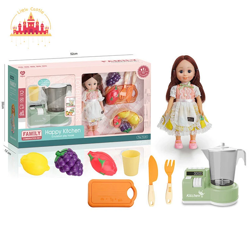High quality cute mini plastic doll toy with blender set toy SL06D007