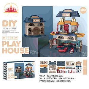 Mini Diy Play House Plastic Tool Villa Toy Role Pretend Play Toy For Kids SL10D084