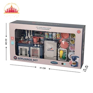 Plastic Pretend Play Cooking Set Toy Stove With Refrigerator For Kids SL10D359