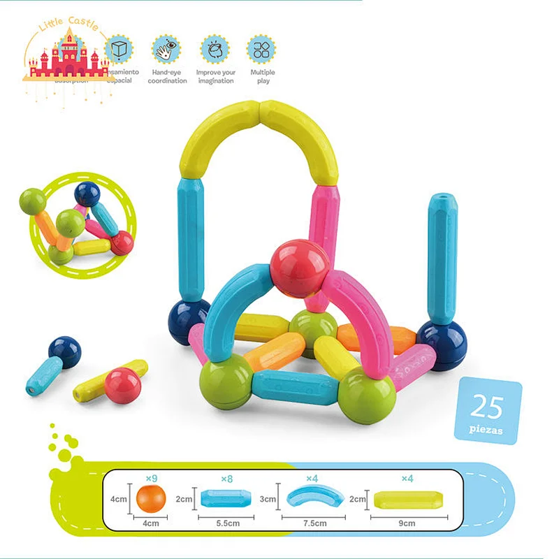 High Quality 94 Pcs Castle Magnetic Color Windows Puzzle Building Block Toys For Kids SL13E004